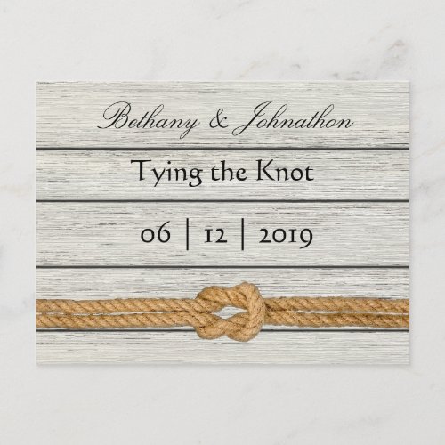 Dockside Rope  Save the Date Postcard