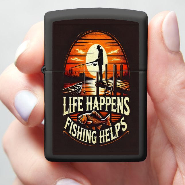 Dockside Solitude at Sunset Zippo Lighter (In Hand)