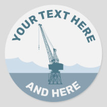 Dockyard Crane Classic Round Sticker