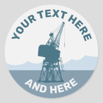 Dockyard Crane Classic Round Sticker