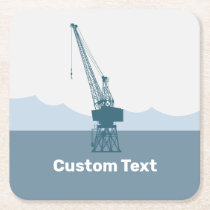 Dockyard Crane Square Paper Coaster