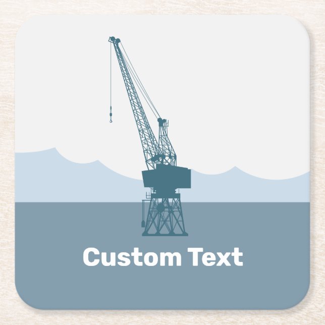 Dockyard Crane Square Paper Coaster (Front)