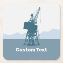 Dockyard Crane Square Paper Coaster