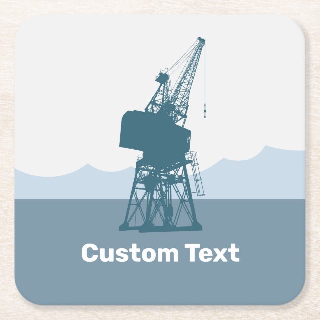 Dockyard Crane Square Paper Coaster (Front)