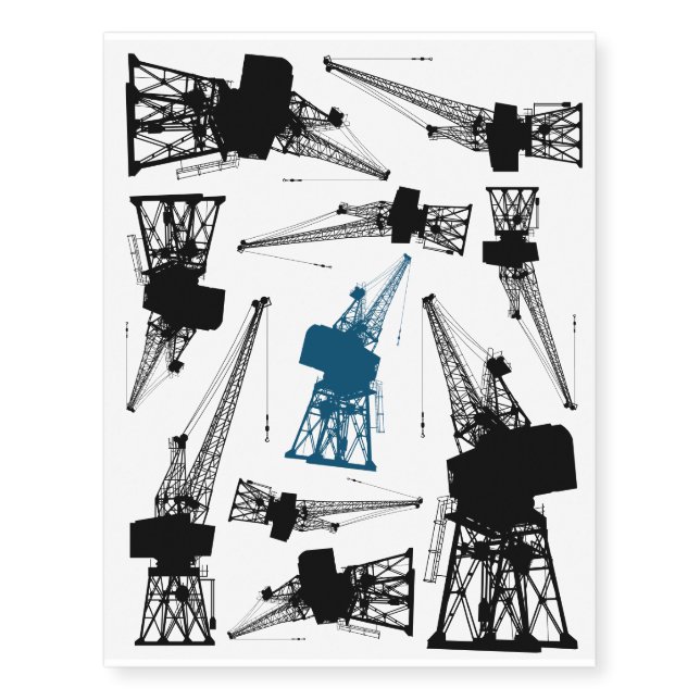 Dockyard Cranes Temporary Tattoos (Front)