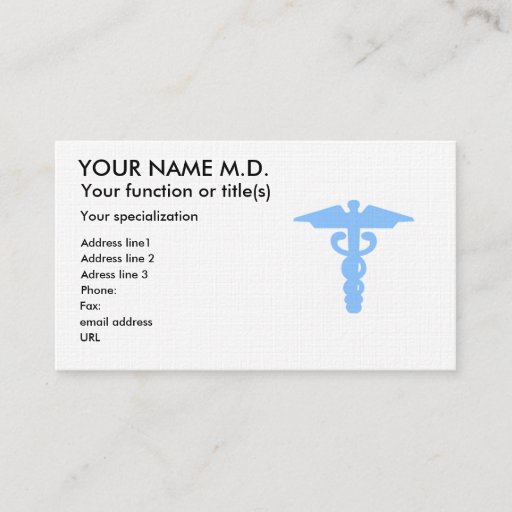 Customizable Doctor 1 business card template