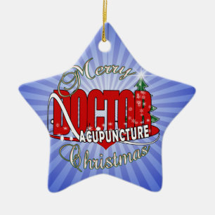 DOCTOR ACUPUNCTURE MERRY CHRISTMAS CERAMIC ORNAMENT