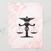 Doctor and Lawyer Pink Wedding Invitation