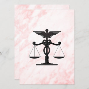 Doctor and Lawyer Pink Wedding Invitation