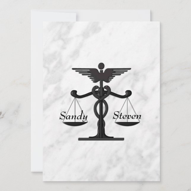 Doctor and Lawyer Wedding Invitation (Front)