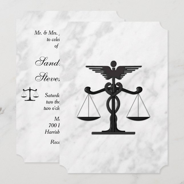 Doctor and Lawyer Wedding Invitation (Front/Back)