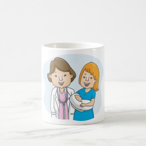 Doctor And New Mother With A Baby Coffee Mug