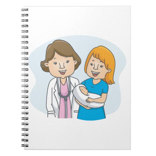 Doctor And New Mother With A Baby Notebook