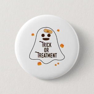Doctor and Nurse Halloween Trick or Treatment Button