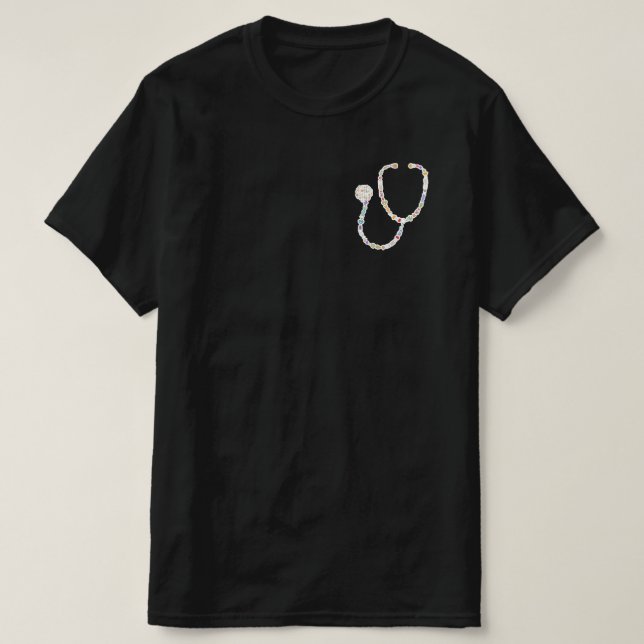 Doctor And Nurse Medical Stethoscope T-Shirt (Design Front)