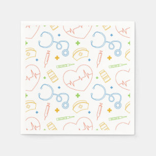 Doctor and Nurse Paper Napkins, Medical Party Napkins