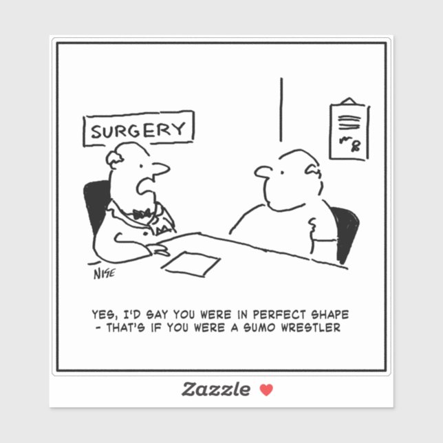 Doctor and Patient in Doctor's Surgery - Funny Sticker (Sheet)