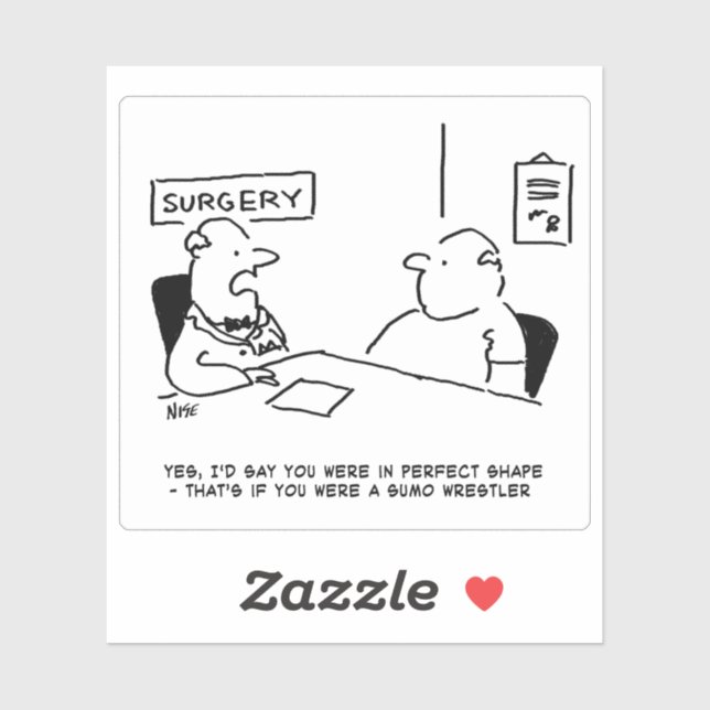 Doctor and Patient in Surgery Cartoon. Sticker (Sheet)