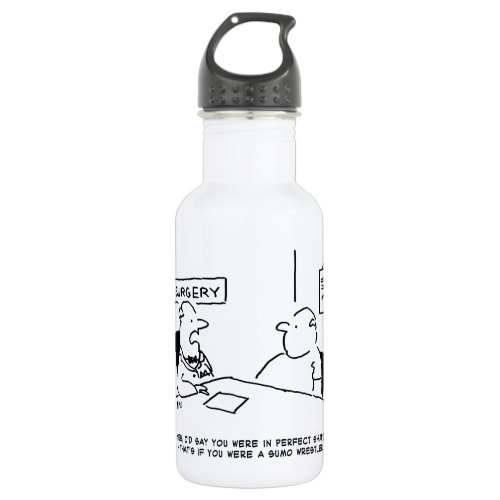 Doctor and Patient Overweight Obesity Sumo Cartoon Stainless Steel Water Bottle