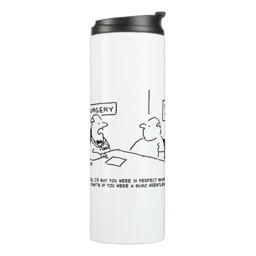 Doctor and Patient Overweight Obesity Sumo Cartoon Thermal Tumbler