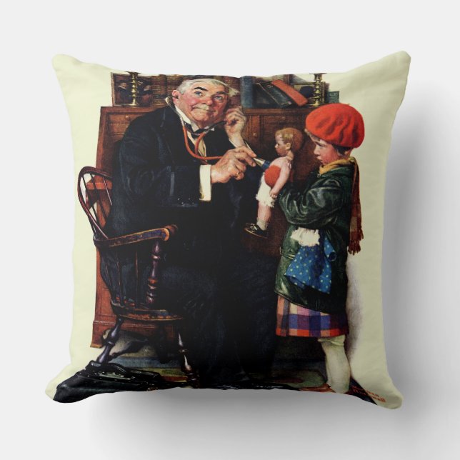 Doctor and the Doll Throw Pillow (Front)
