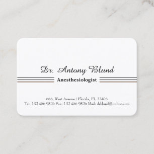 Doctor Anesthesiologist Business Card