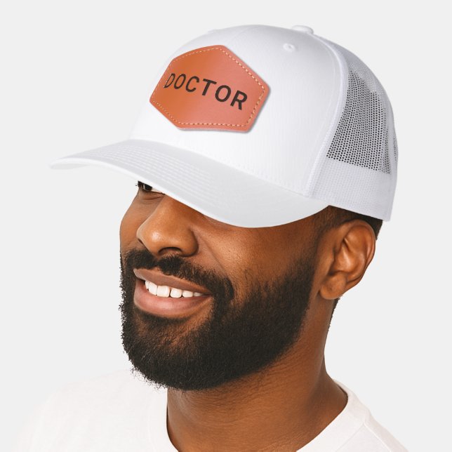 DOCTOR Appreciation Custom Text Stylish Leather Patch Hat (Male)