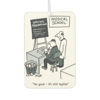 Doctor at Medical School Writing a Prescription Air Freshener