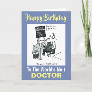 Doctor at Medical School Writing a Prescription Card