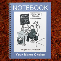 Doctor at Medical School Writing a Prescription Notebook