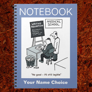 Doctor at Medical School Writing a Prescription Notebook