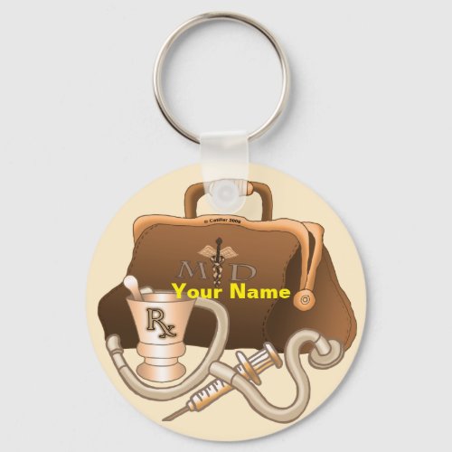 Doctor bag custom name keychain
