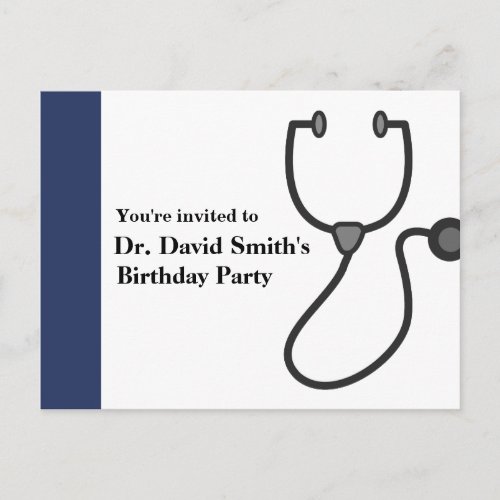 Doctor birthday invitation postcard