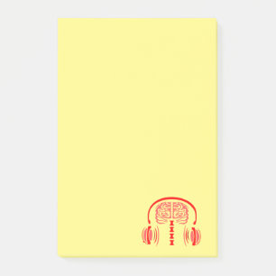 Doctor Brain Tissue Listening to Music Post-it Notes