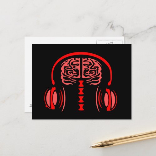 Doctor Brain Tissue Listening to Music Postcard