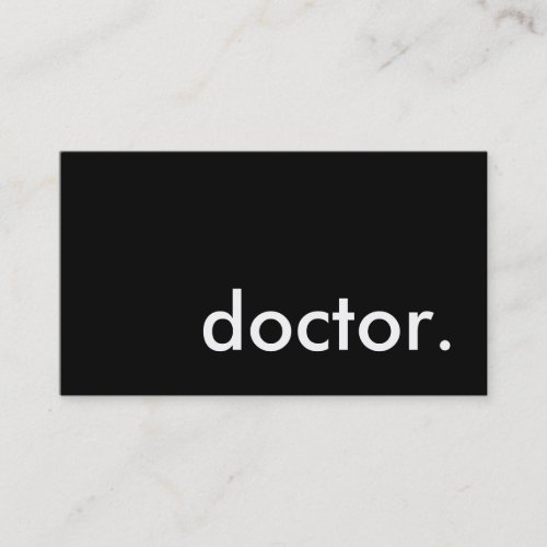 doctor. business card