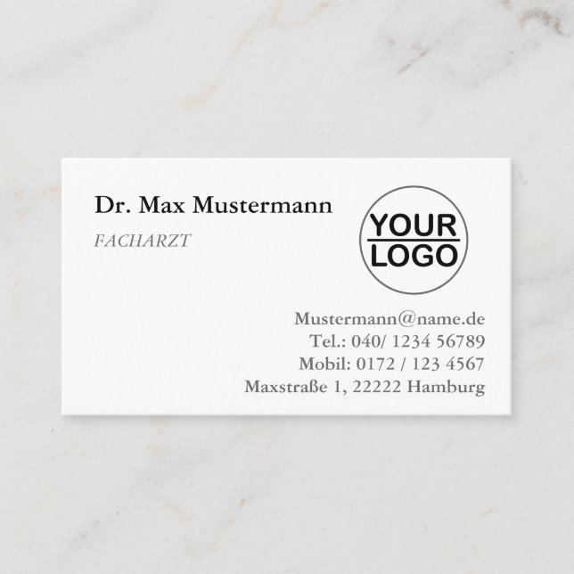Doctor Business Card with LOGO (Front)