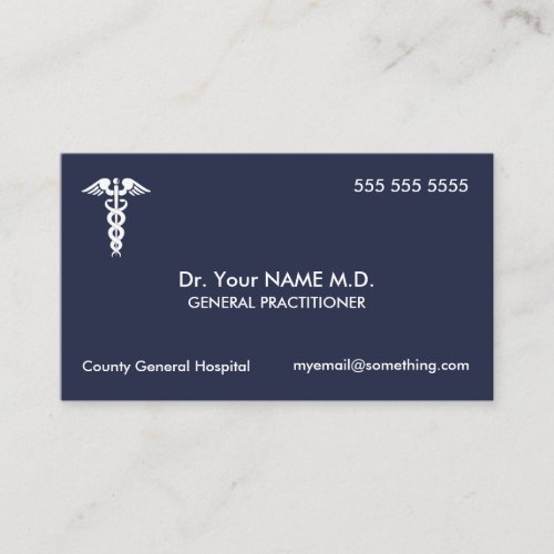 Doctor Caduceus Blue Business Card