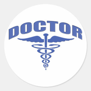 Doctor Caduceus Classic Round Sticker