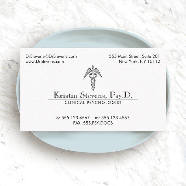 Doctor Caduceus Medical Professional  Business Card (Creator Uploaded)