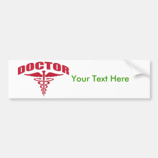 Doctor Caduceus Red Bumper Sticker
