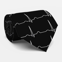 Doctor Cardiologist cardiogram ECG pattern Black Neck Tie
