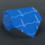 Doctor Cardiologist cardiogram ECG pattern Blue Neck Tie<br><div class="desc">Doctor Cardiologist cardiogram ECG pattern Bright Blue necktie. Cardiogram ECG pattern for cardiologist doctor tie. Customize and change the background color, if desired. Design printed on both sides of the tie. An electrocardiogram (ECG / EKG) is an electrical recording of the heart and is used in the investigation of heart...</div>