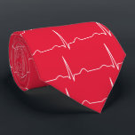 Doctor Cardiologist cardiogram ECG pattern Red Neck Tie<br><div class="desc">Doctor Cardiologist cardiogram ECG pattern Red necktie. Cardiogram ECG pattern for cardiologist doctor tie. Customize and change the background color, if desired. Design printed on both sides of the tie. An electrocardiogram (ECG / EKG) is an electrical recording of the heart and is used in the investigation of heart disease....</div>