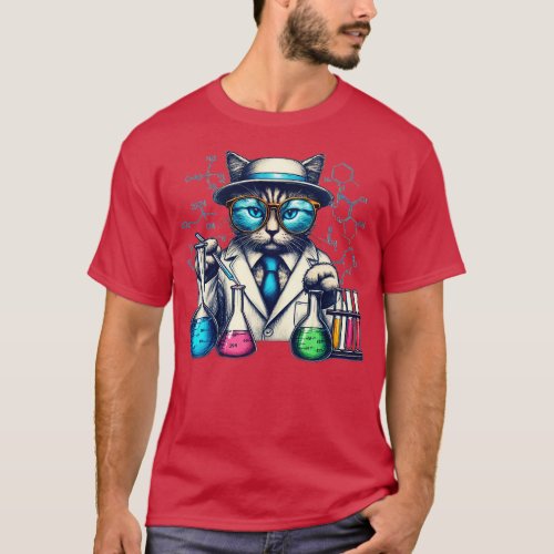 Doctor Cat Chemistry and Biology Sceince T_Shirt