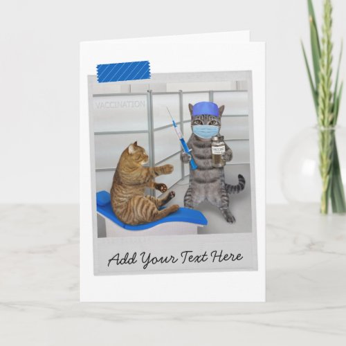 Doctor Cat COVID Vaccination Funny Card