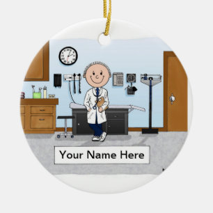 Doctor, Charge Nurse, Physician Assistant Male Ceramic Ornament