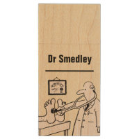 Doctor Checks Patient's Feet with Stethoscope Wood Flash Drive