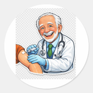 Doctor chibi vaccine sticker