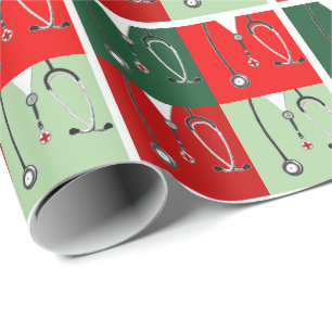 Doctor Christmas Holiday Gift Wrapping Paper